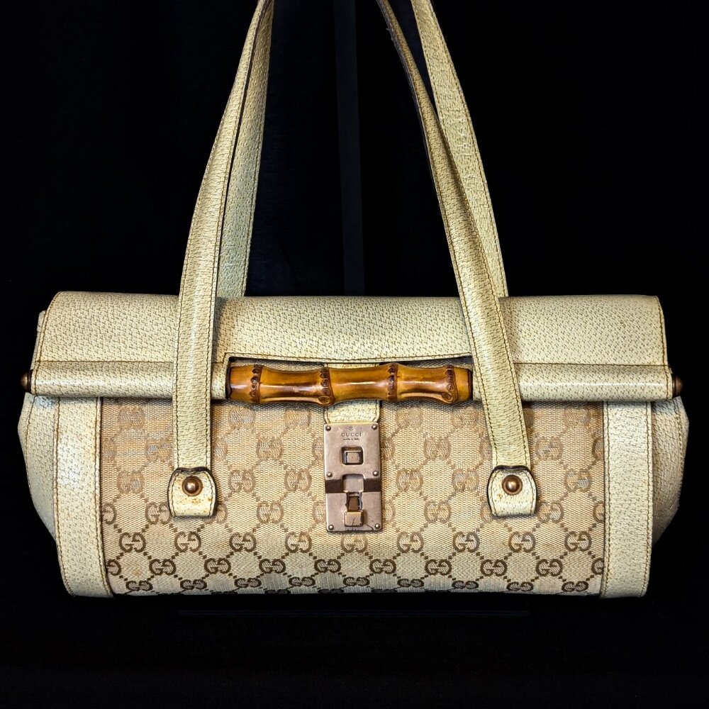 GUCCI Bamboo 1947 Bullet Bag - Off White - Picture 4 of 16